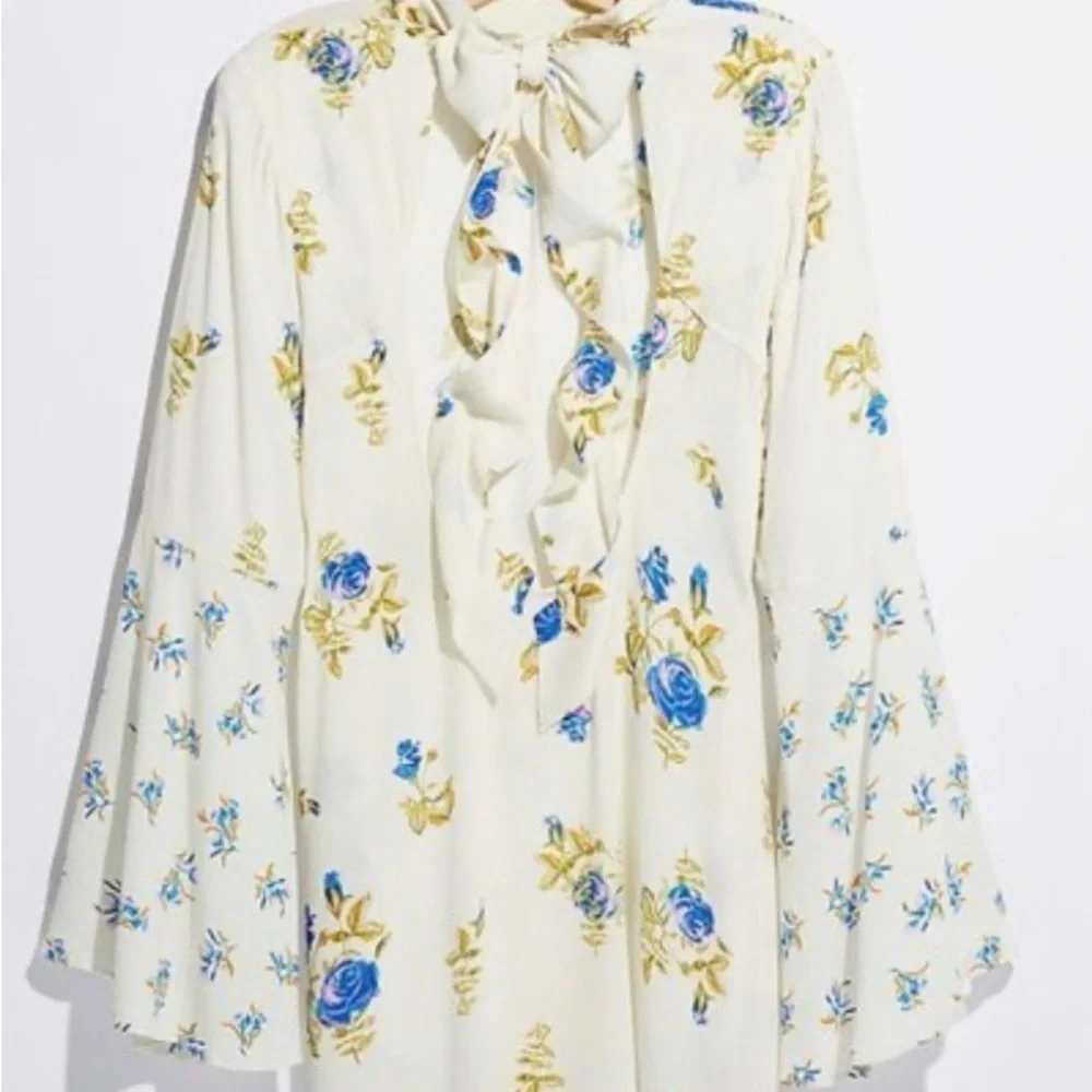 Free People Cream Tate Floral Backless Dress- NWT - Picture 5 of 10